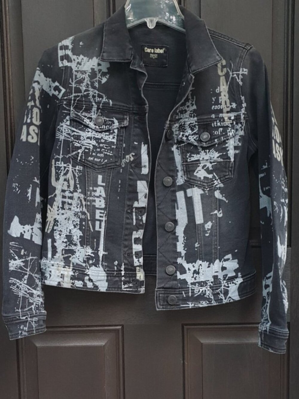 Care Label Italian Graphite Black Jeans Jacket Fashion Luxury Women Size Small